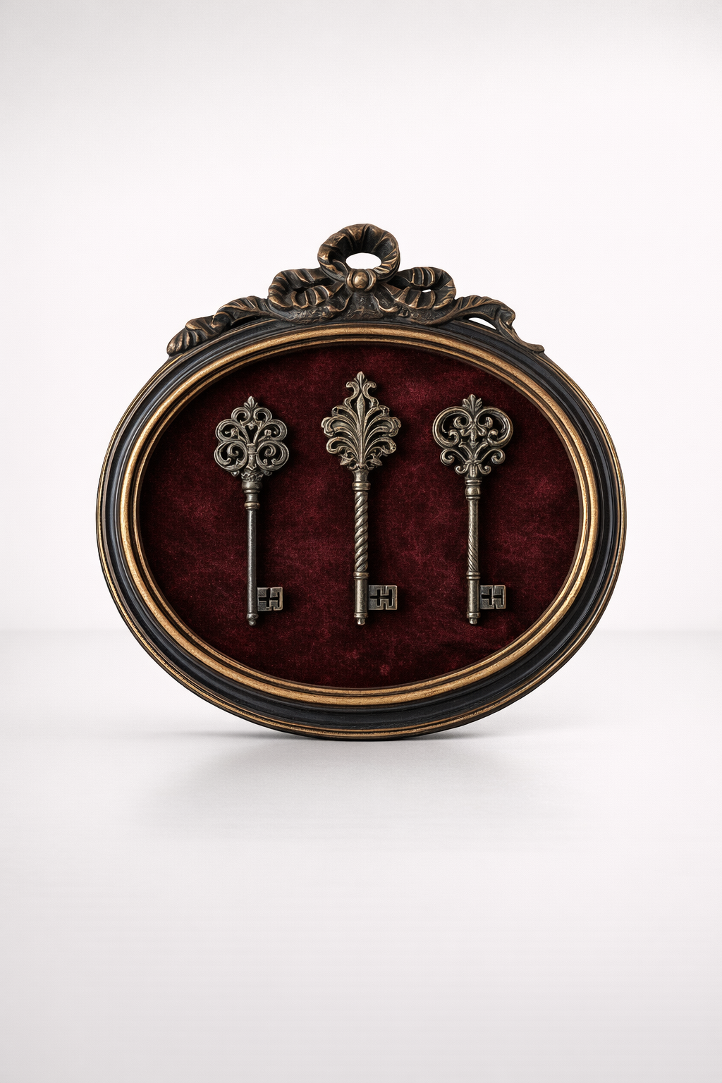 3 Key Oval Frame Velvet Maroon