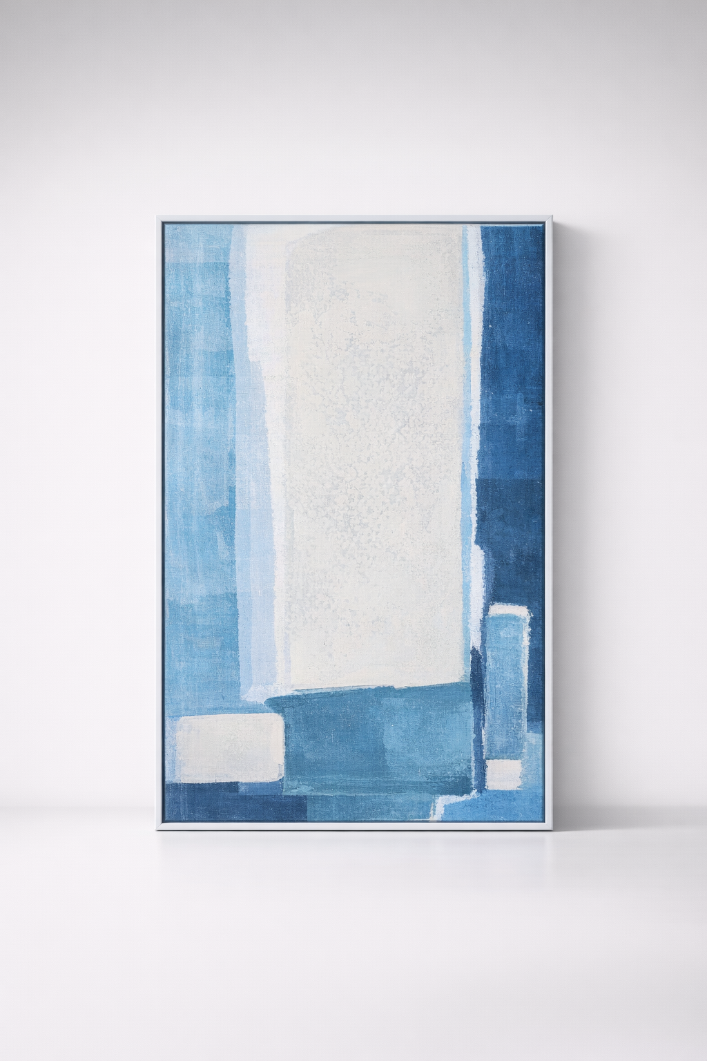 Modern Blue & White Framed Picture