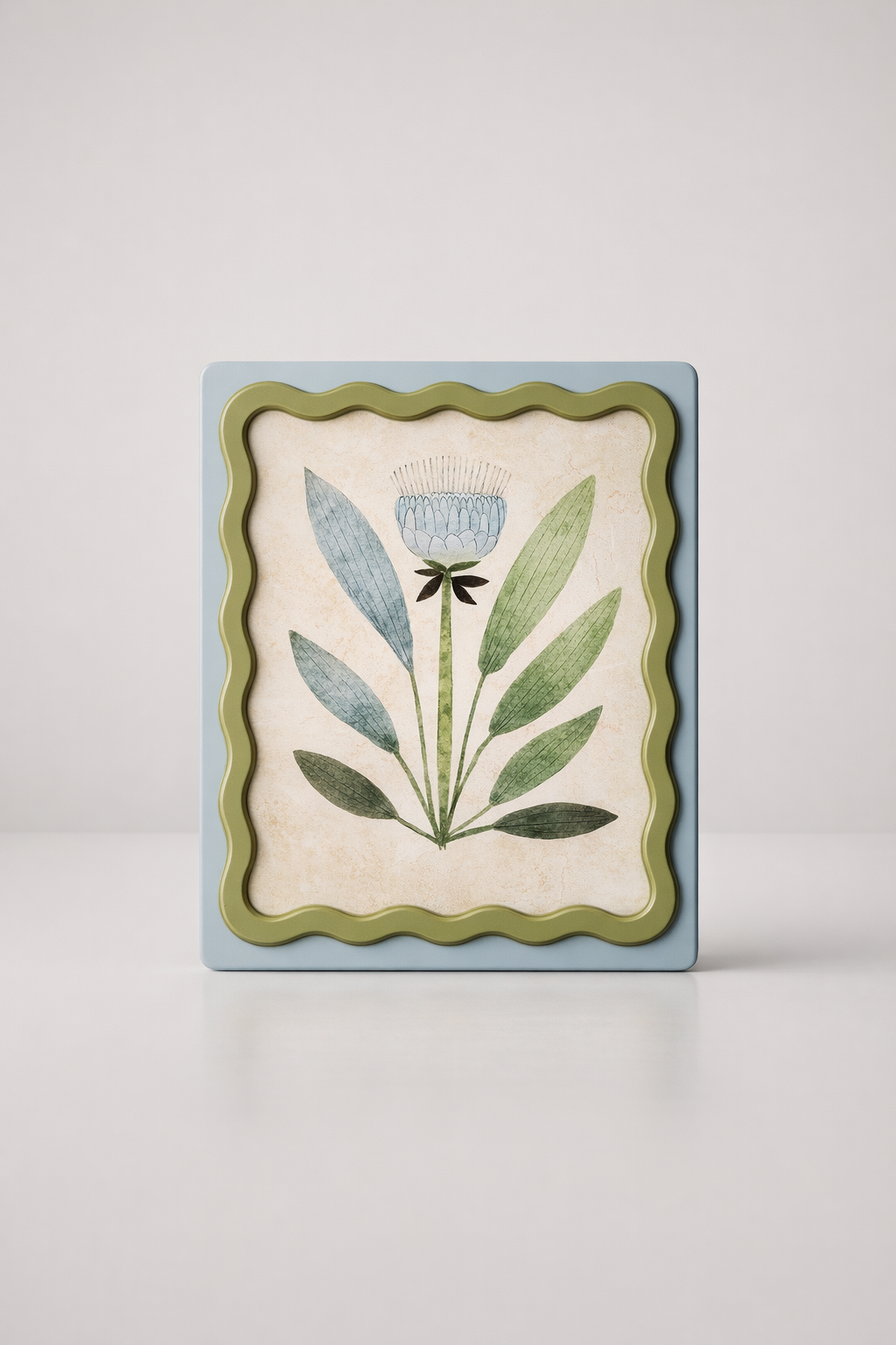 Blue & Green Scallop Flower Picture