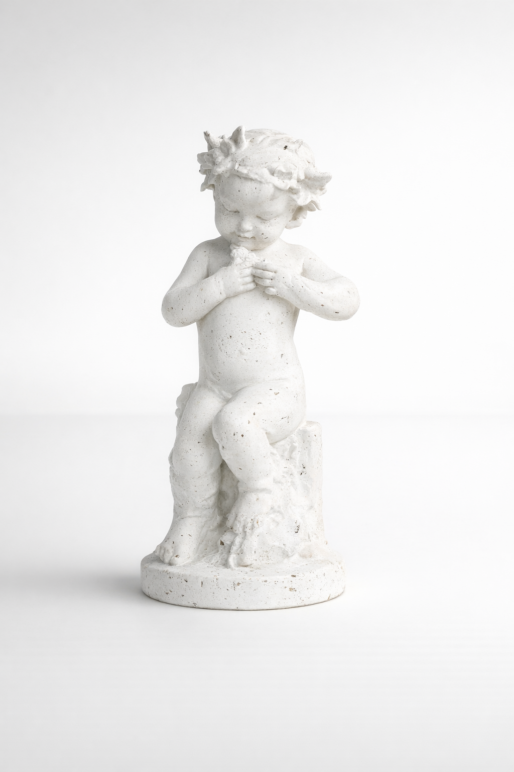 Extra Large White Distressed Angel Statue