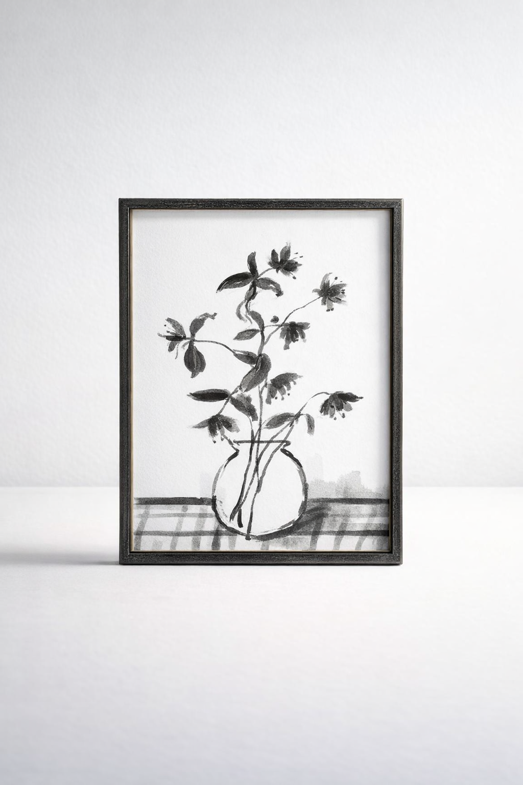 Black & White Vase Picture With Black Frame