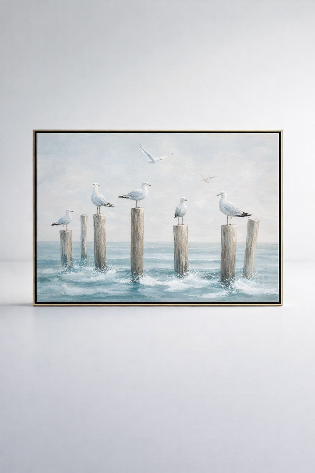 Extra Large Handpainted Seagulls Picture