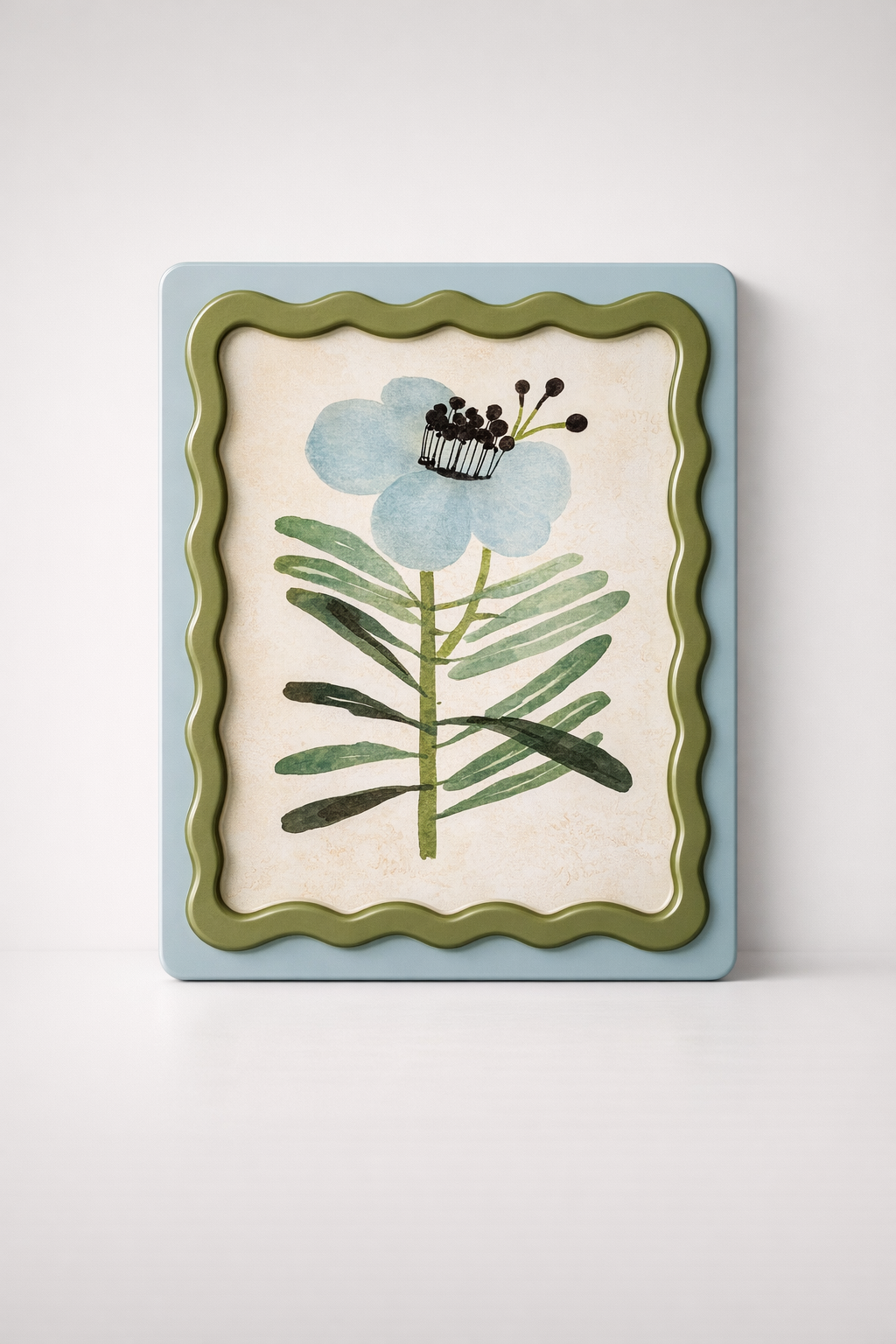 Blue & Green Scallop Flower Picture