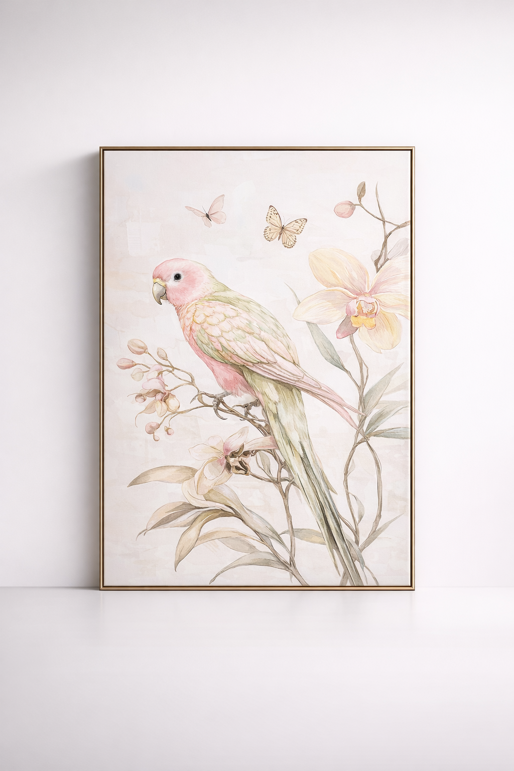 Extra Large Parrot & Butterfly Picture