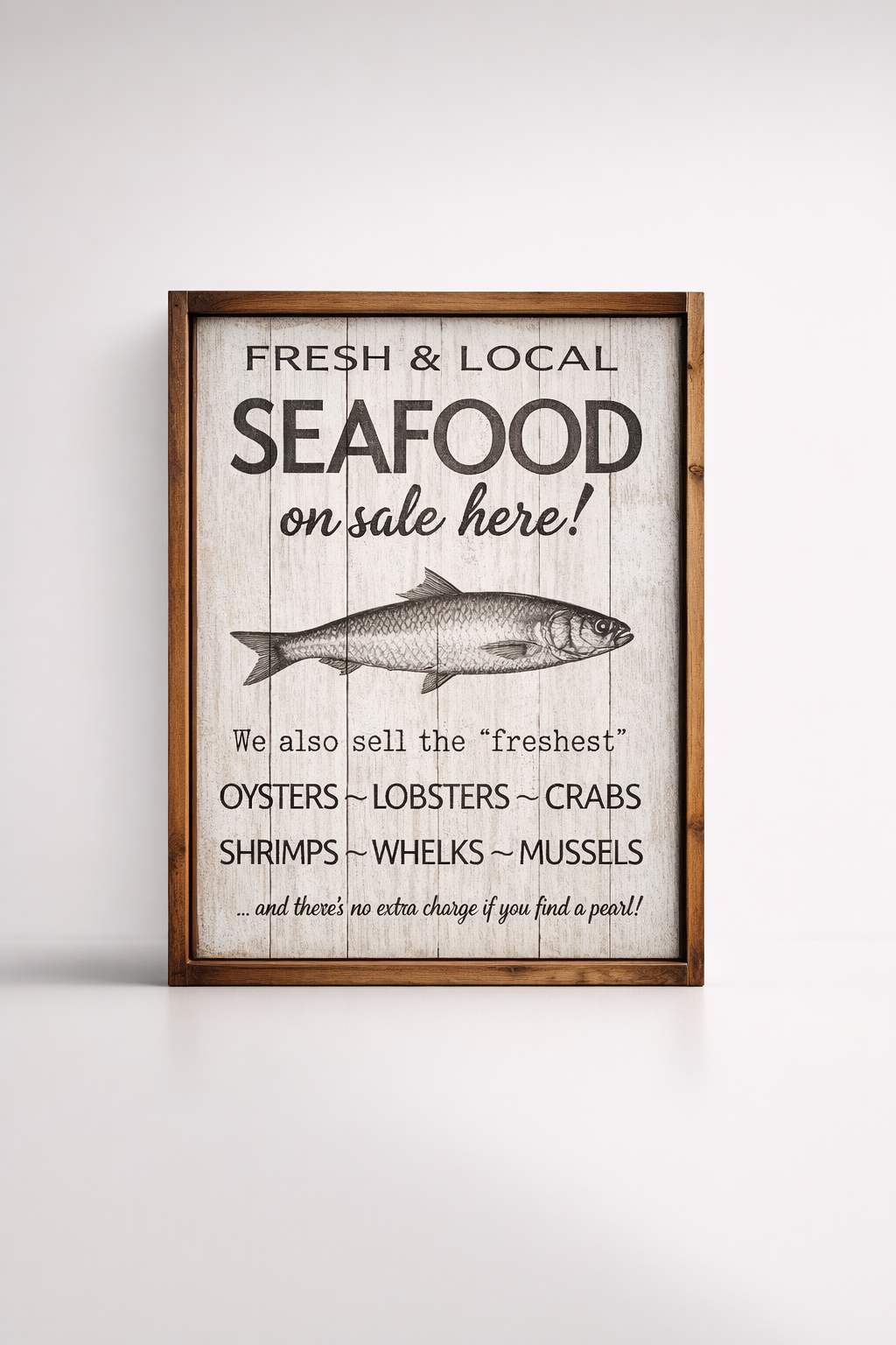 Wooden Plaque 'Seafood'
