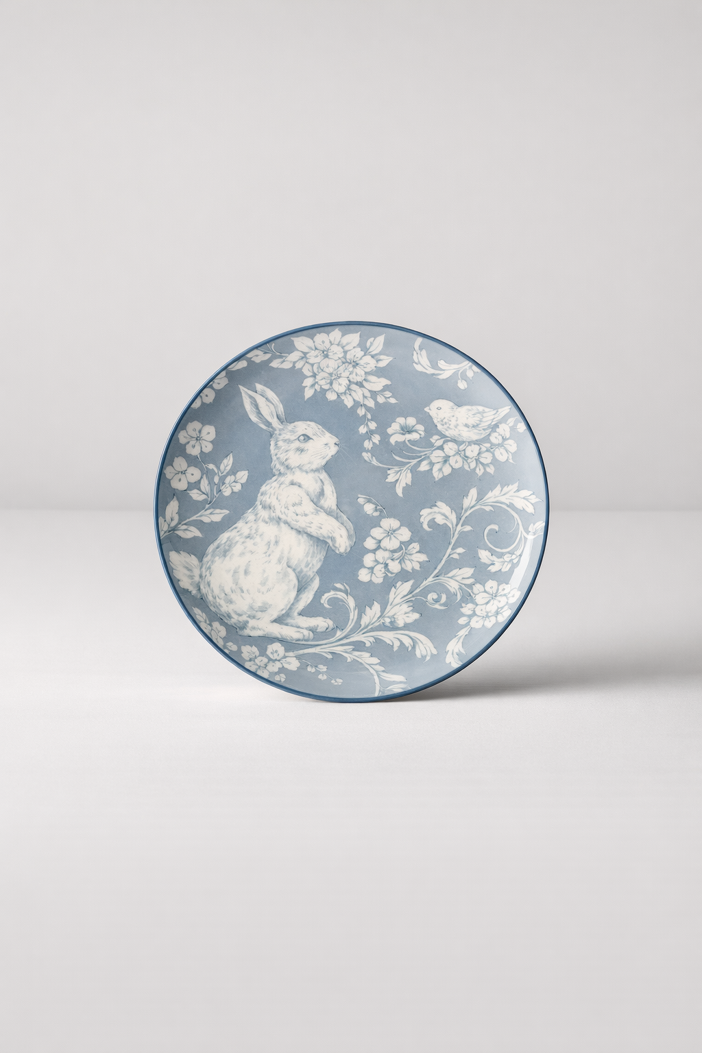 Blue & White Ceramic Bunny Plate