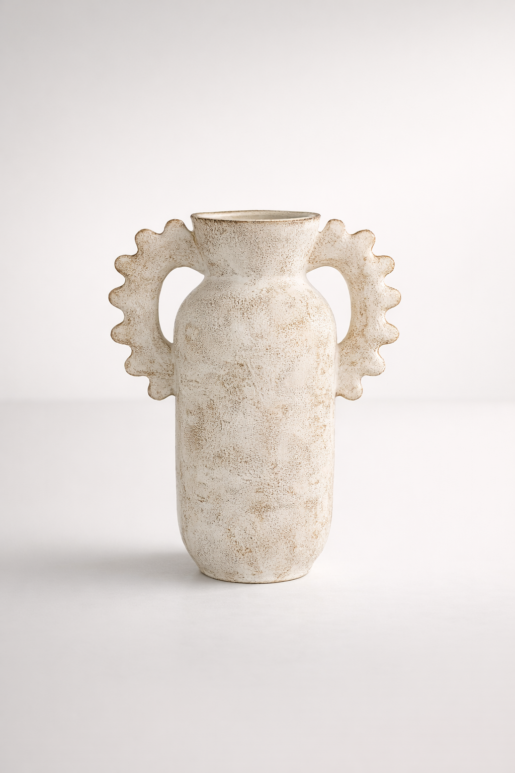 White Ceramic Vase With Handle