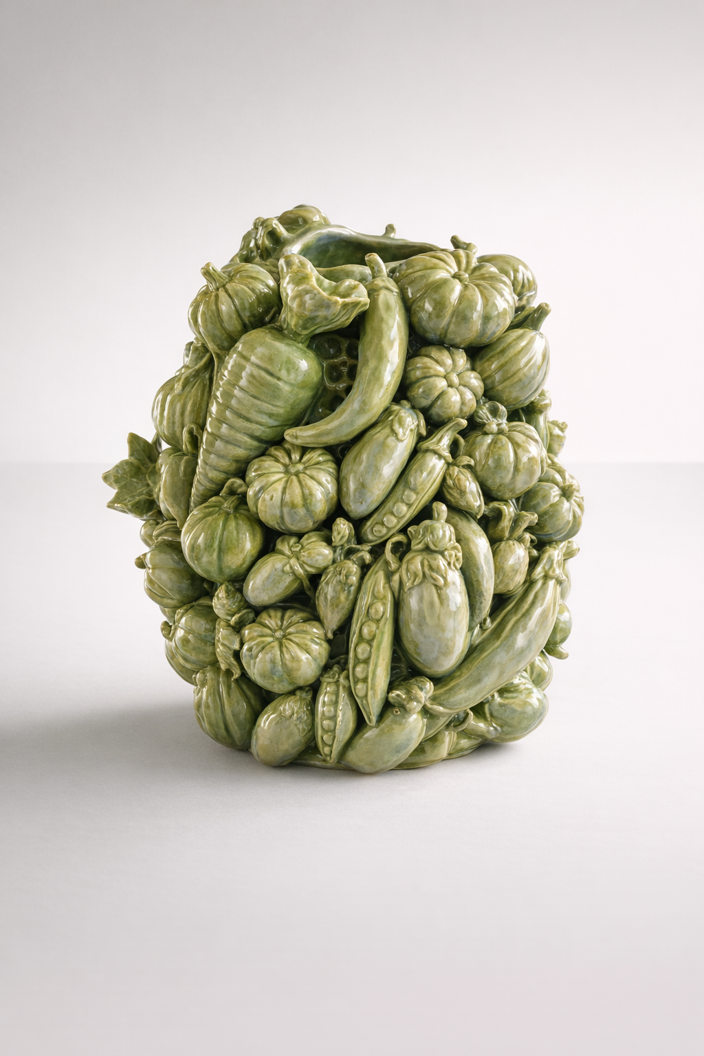 Large Green Vegetable Ceramic Vase