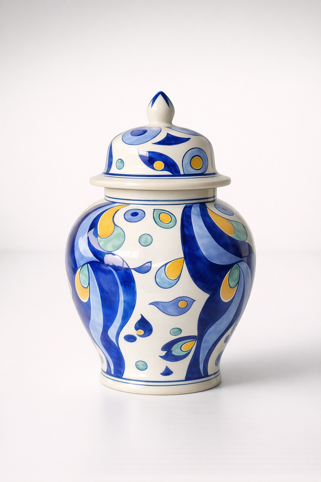 Navy & Yellow Ginger Jar