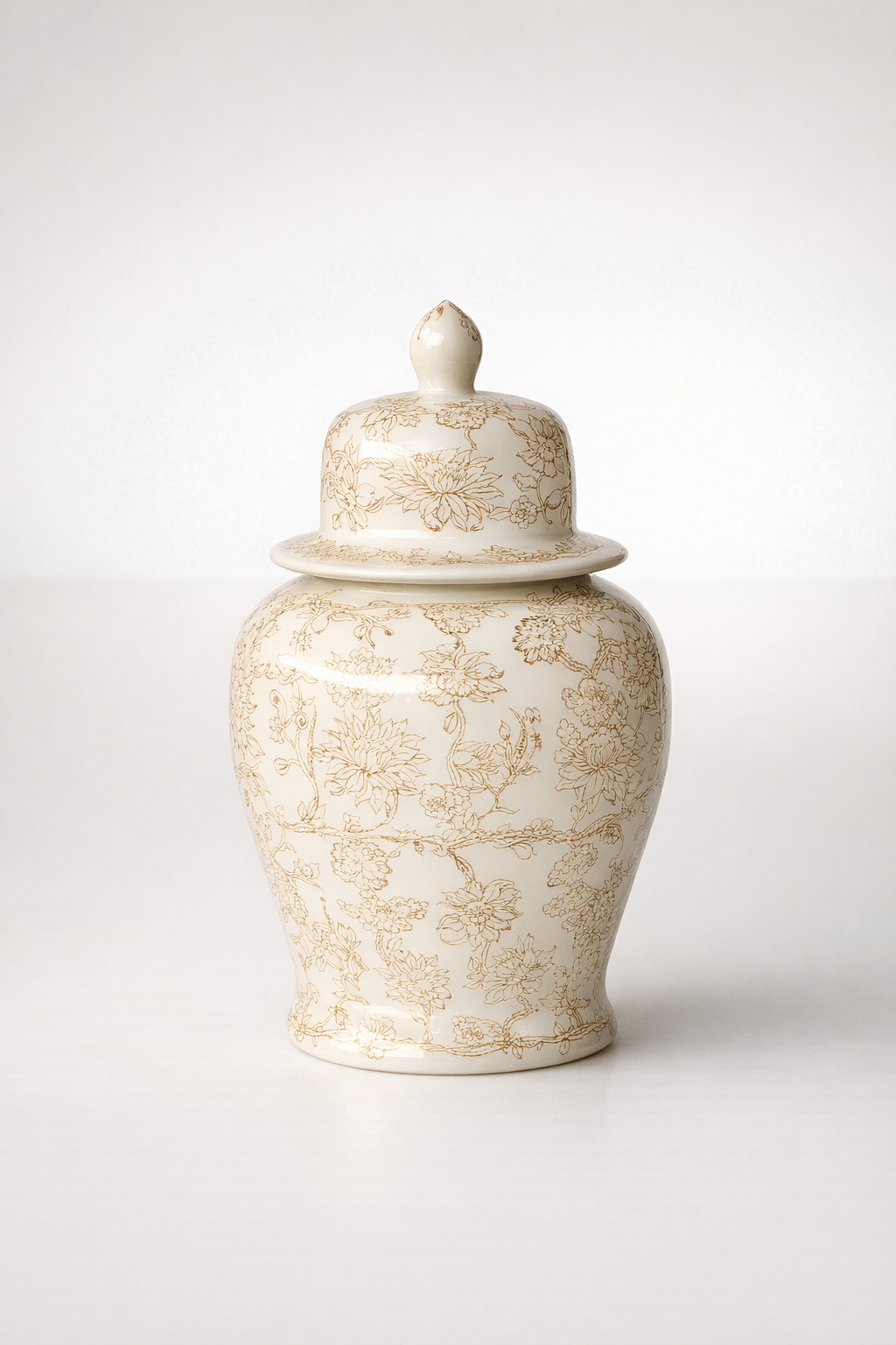 Cream & Brown Floral Pattern