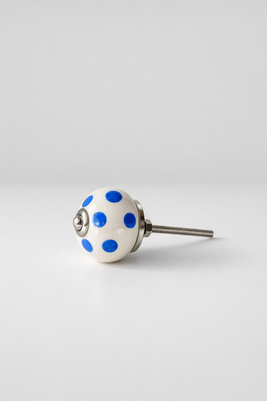 Porcelain Blue Spotted Knob