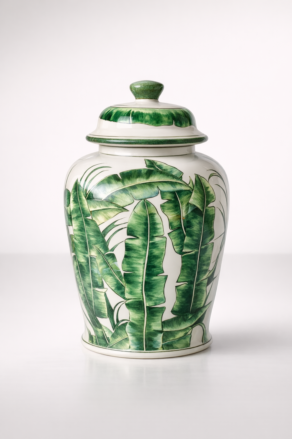 Large Banana Leaf Ginger Jar