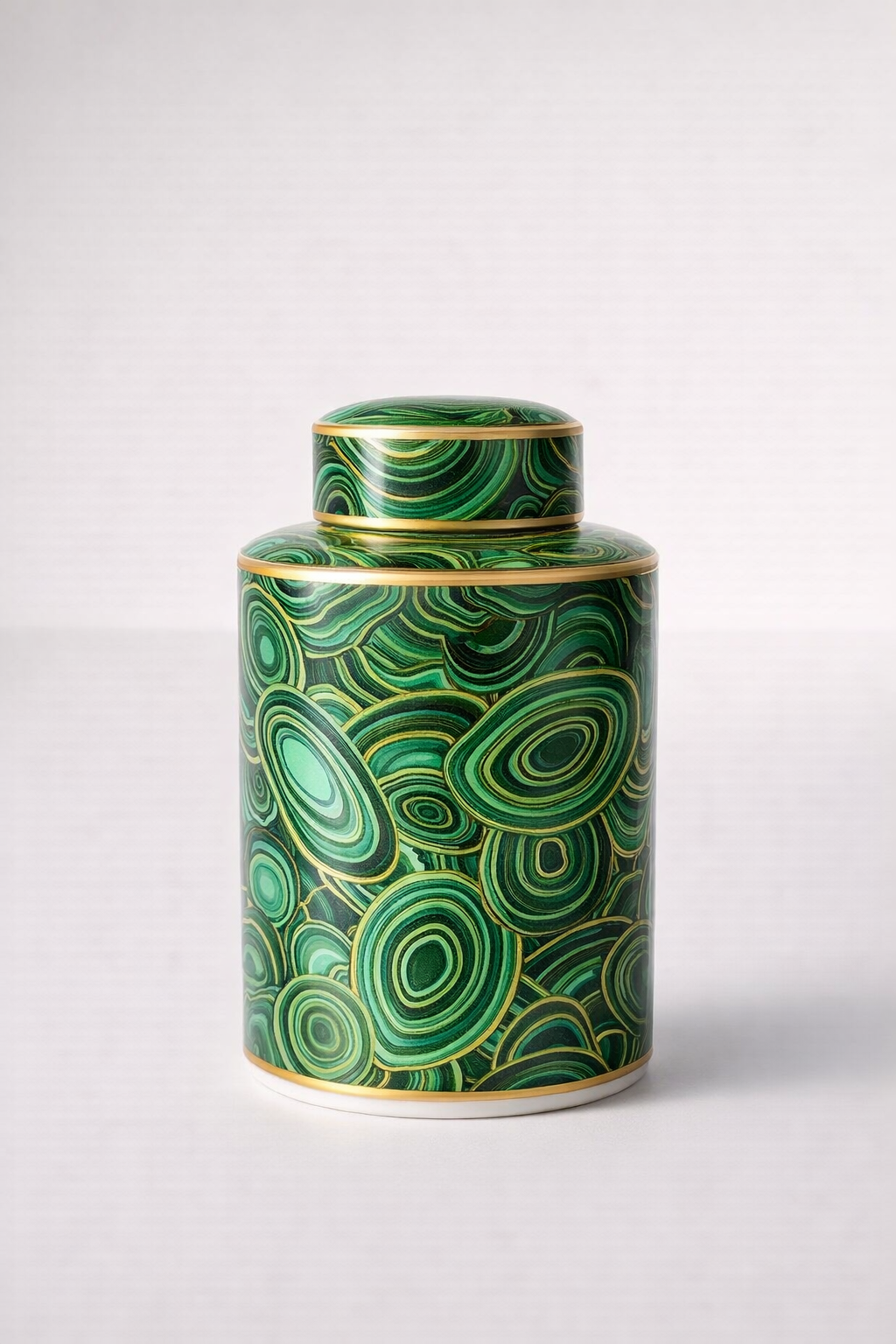 Green Circles Round Jar