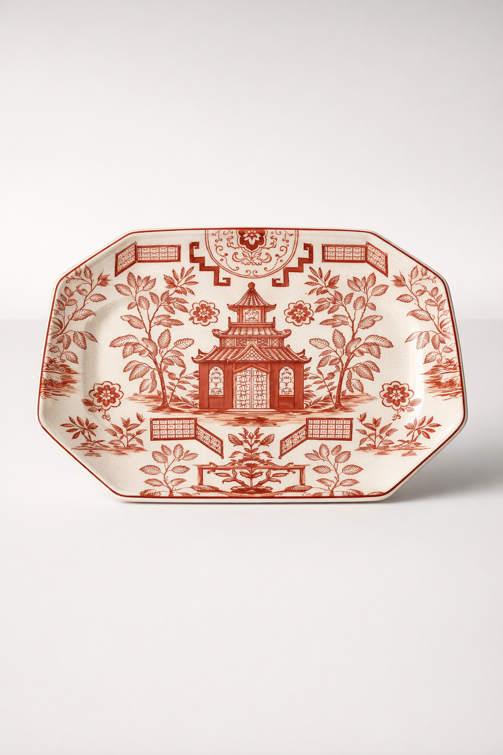 Large Orange Pagoda Platter