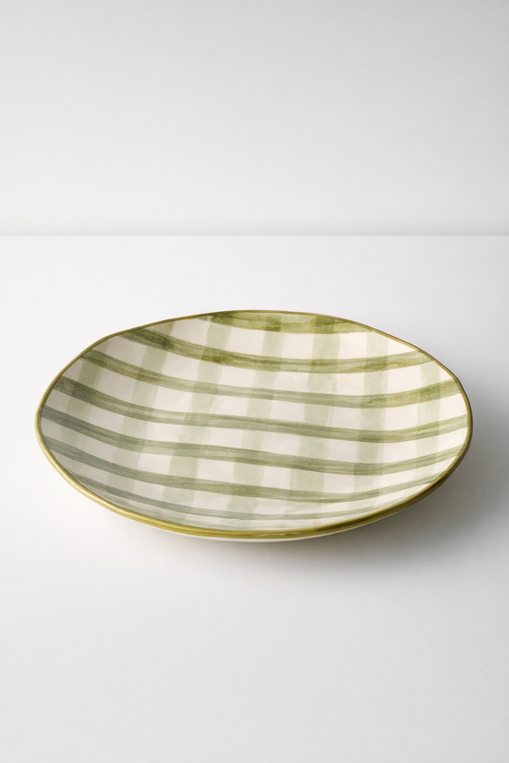 Irregular Green Check Plate
