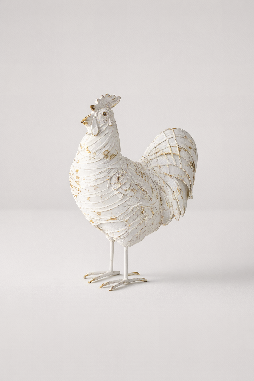 White Distressed Rooster