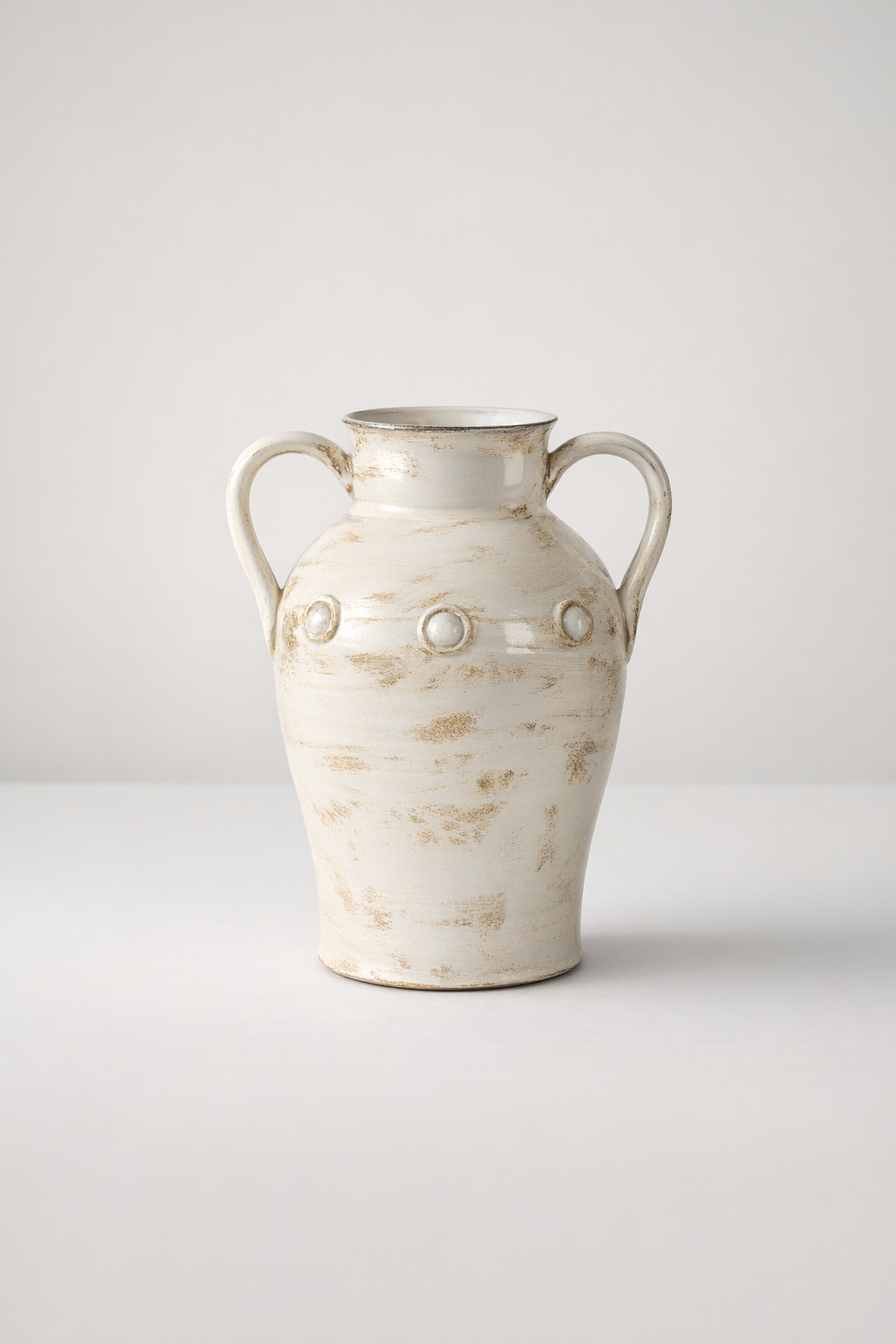 Cream Ceramic Vase With Handles