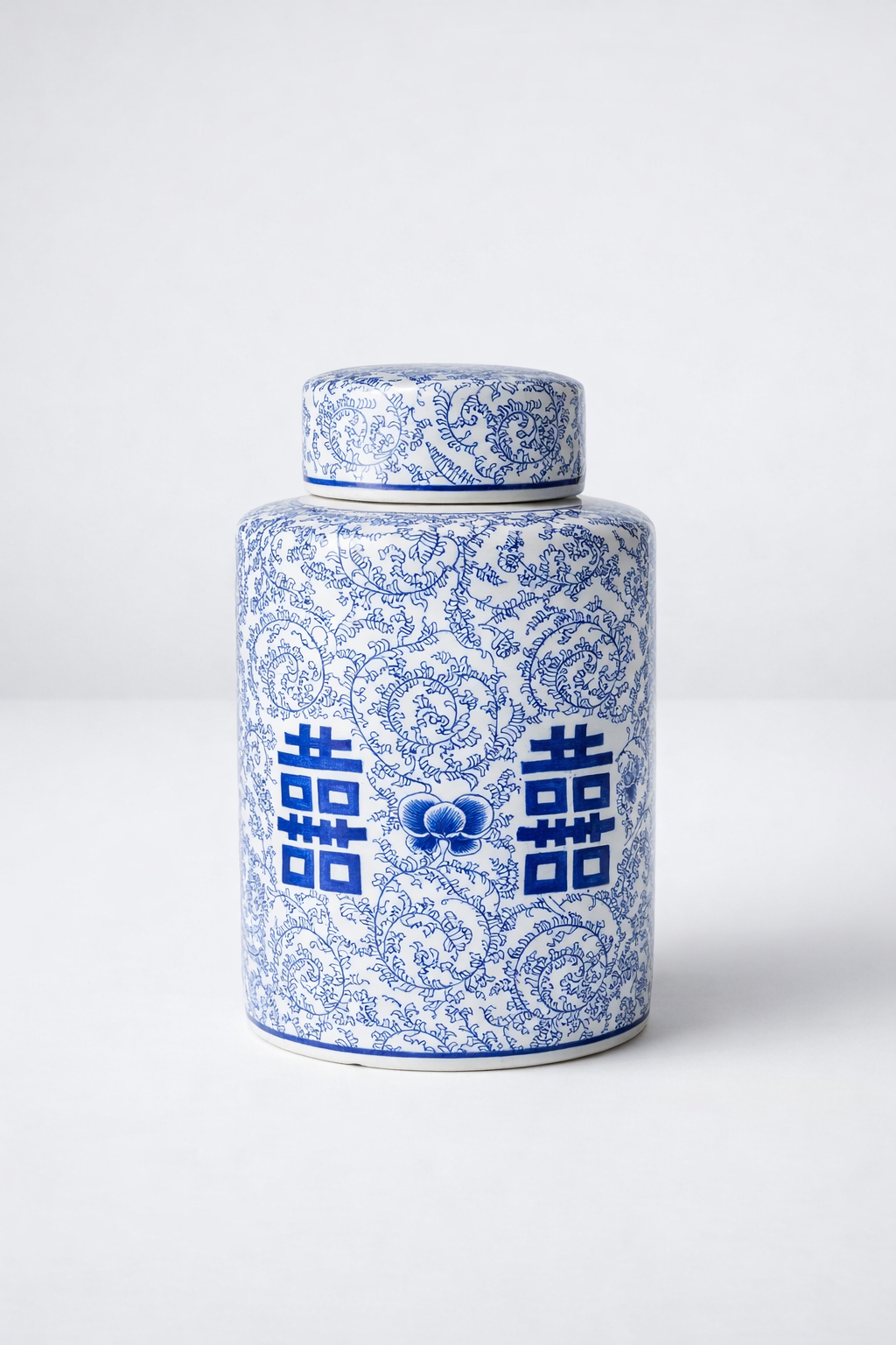 Large Round Blue Jar