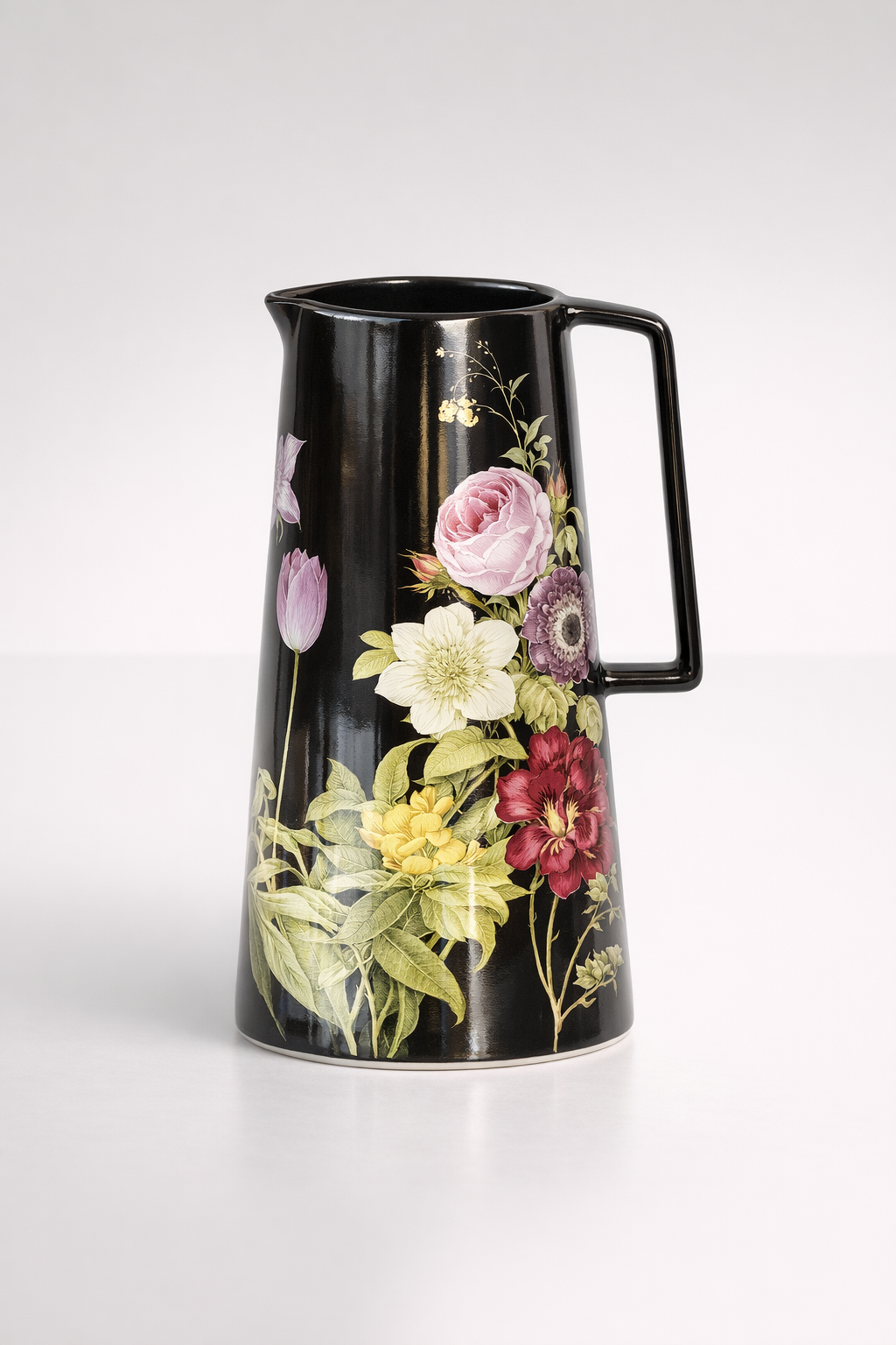 Black & Purple Flower Jug