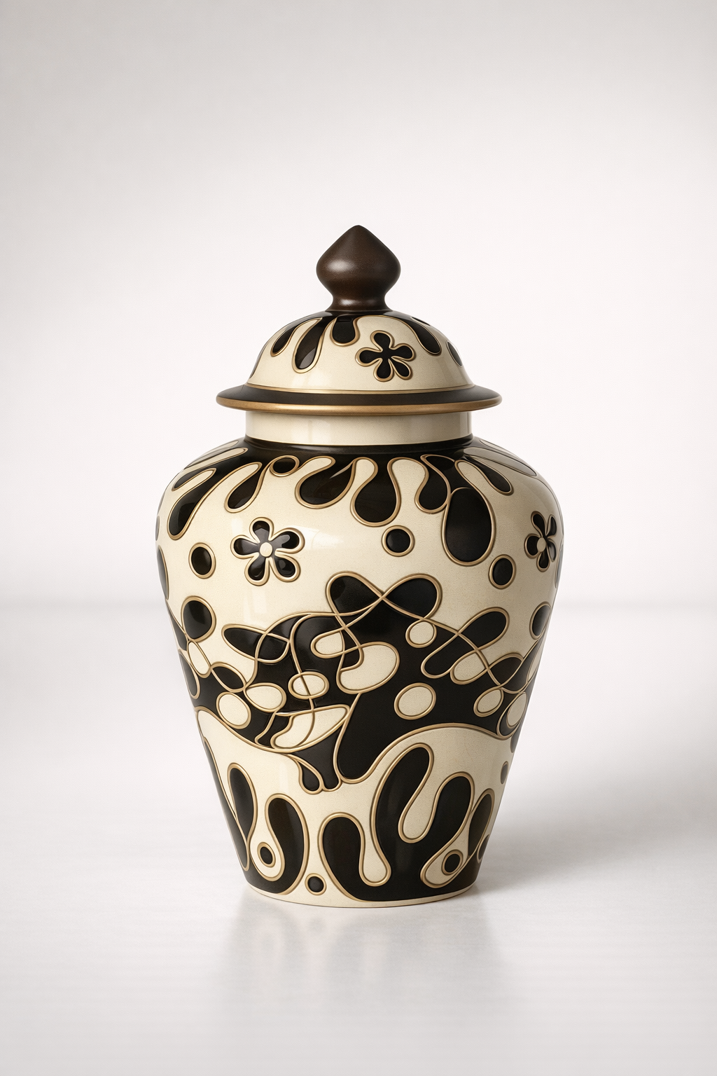Black & Cream Ginger Jar