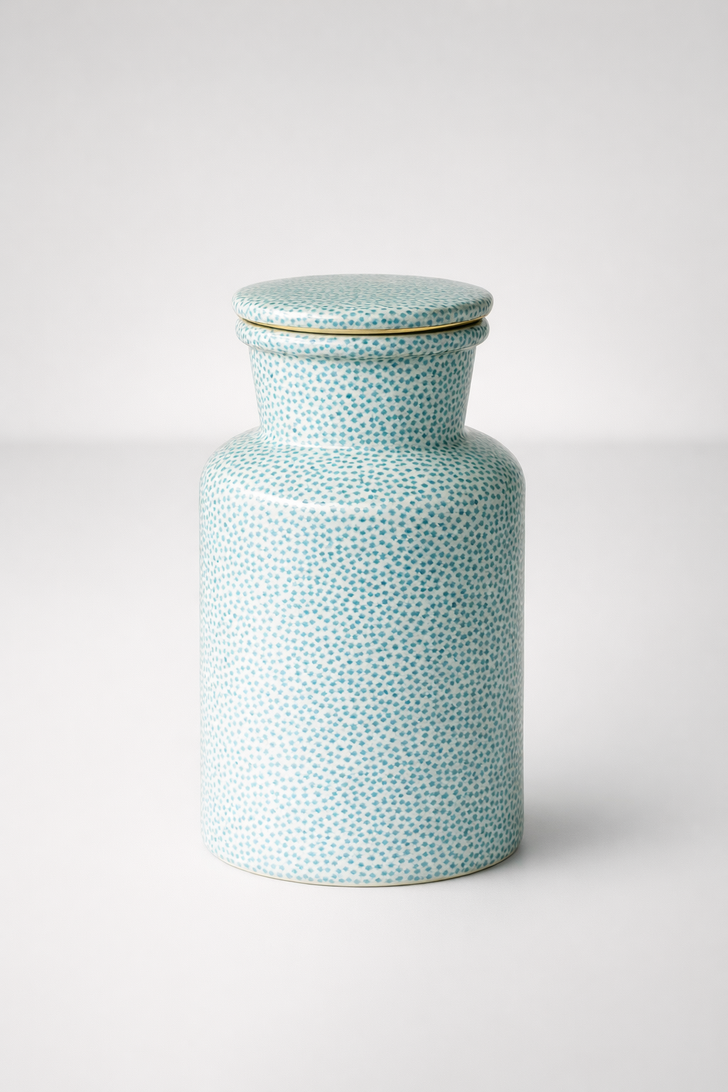 Blue Dot Jar With Lid