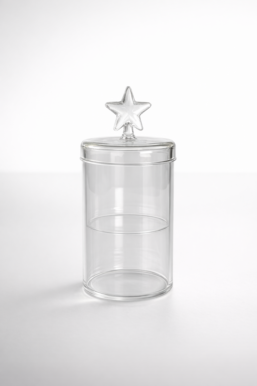 Medium 2 Division Glass Jar With Star Lid