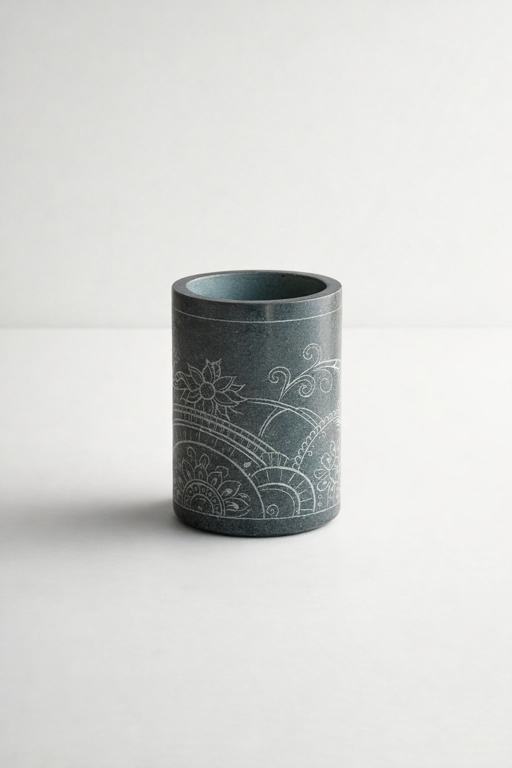 Soap Stone Engraved Jar