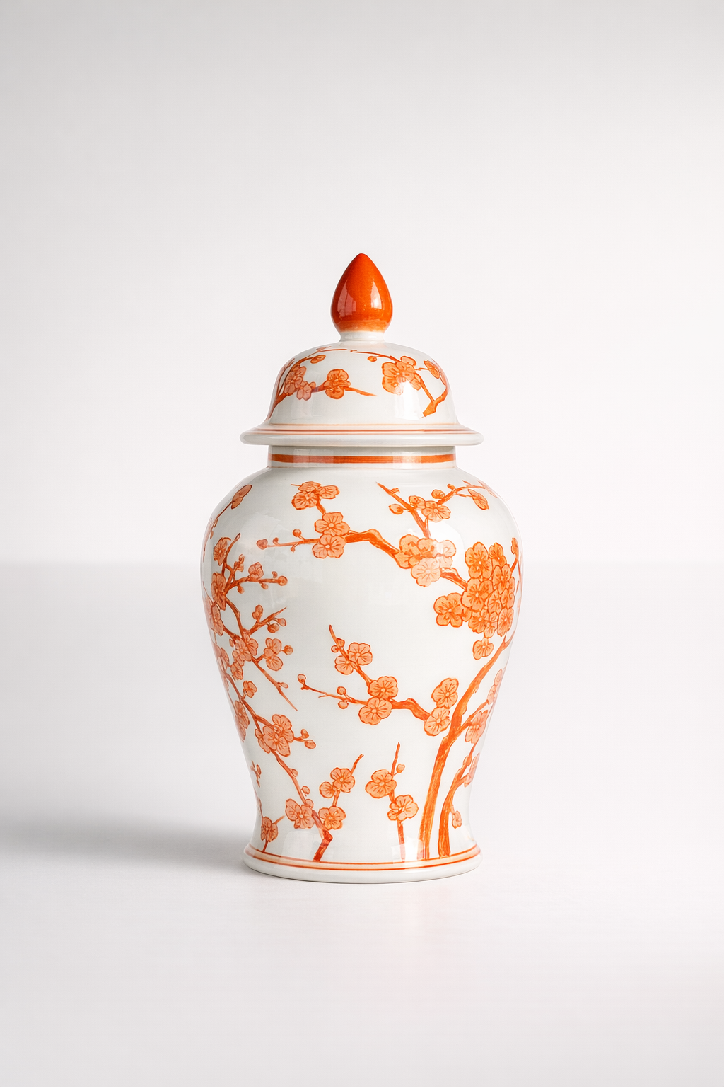 Large Pale Orange Ginger Jar