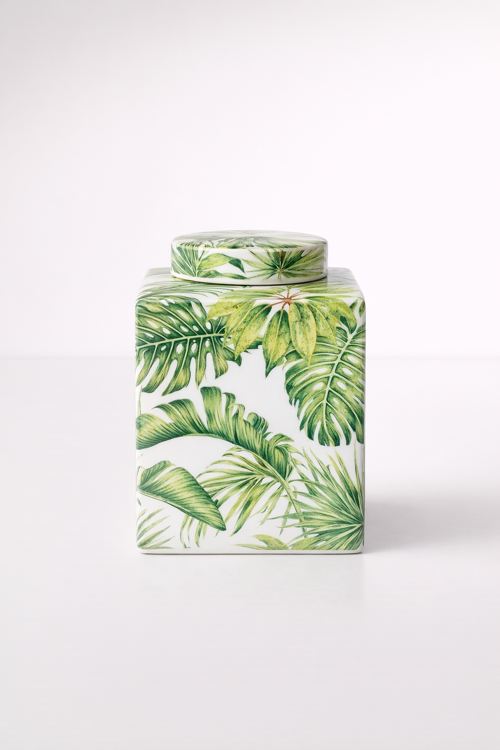Square Palm Leaf Jar With Lid