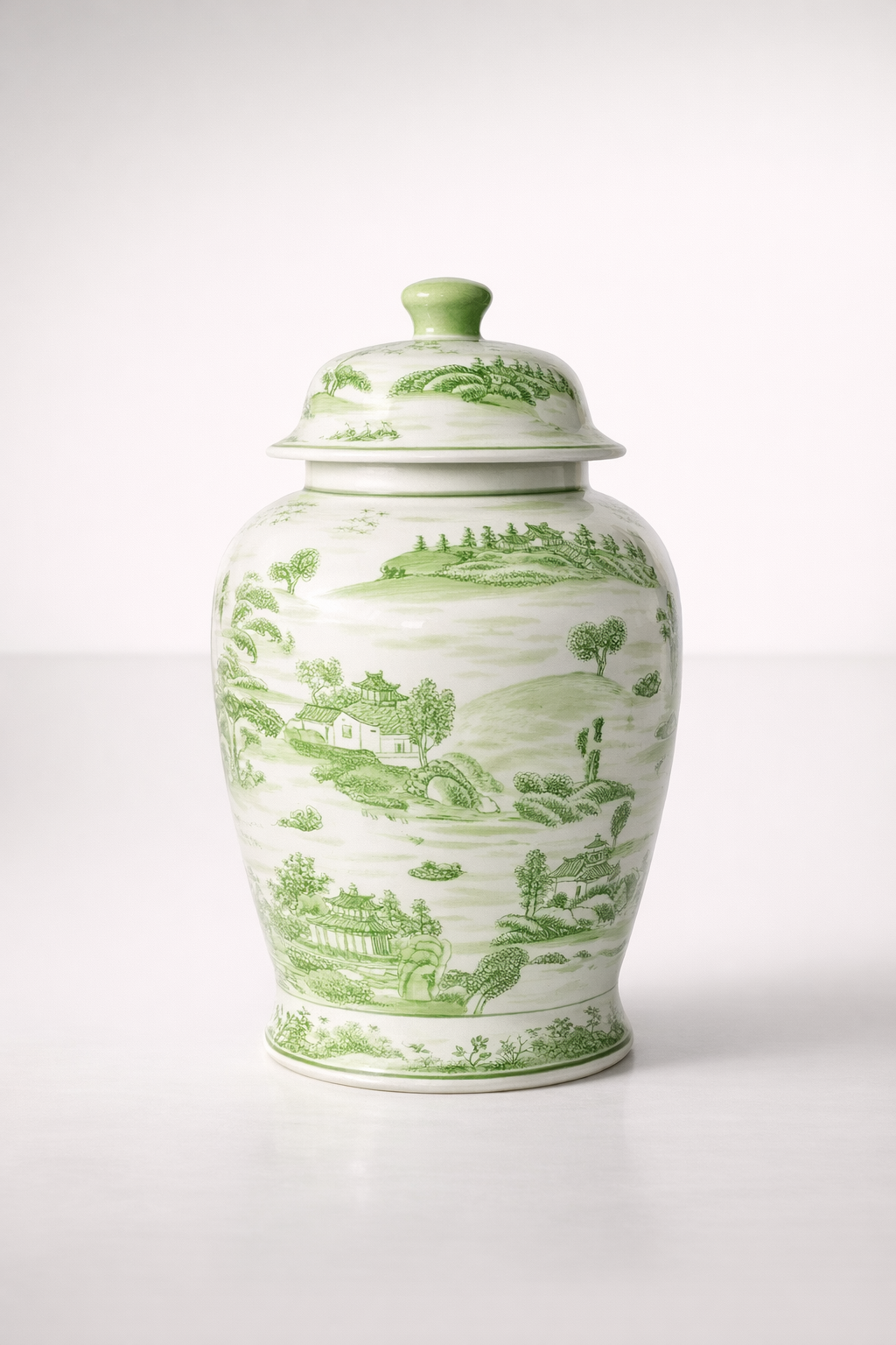 Large Lime Green Chinese Ginger Jar