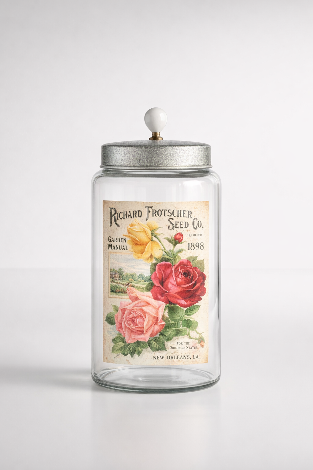 Large Glass Jar 'Roses'