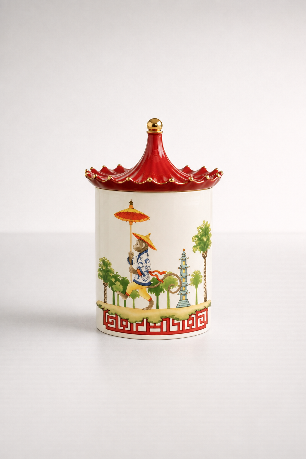 Red Chinese Ceramic Holder