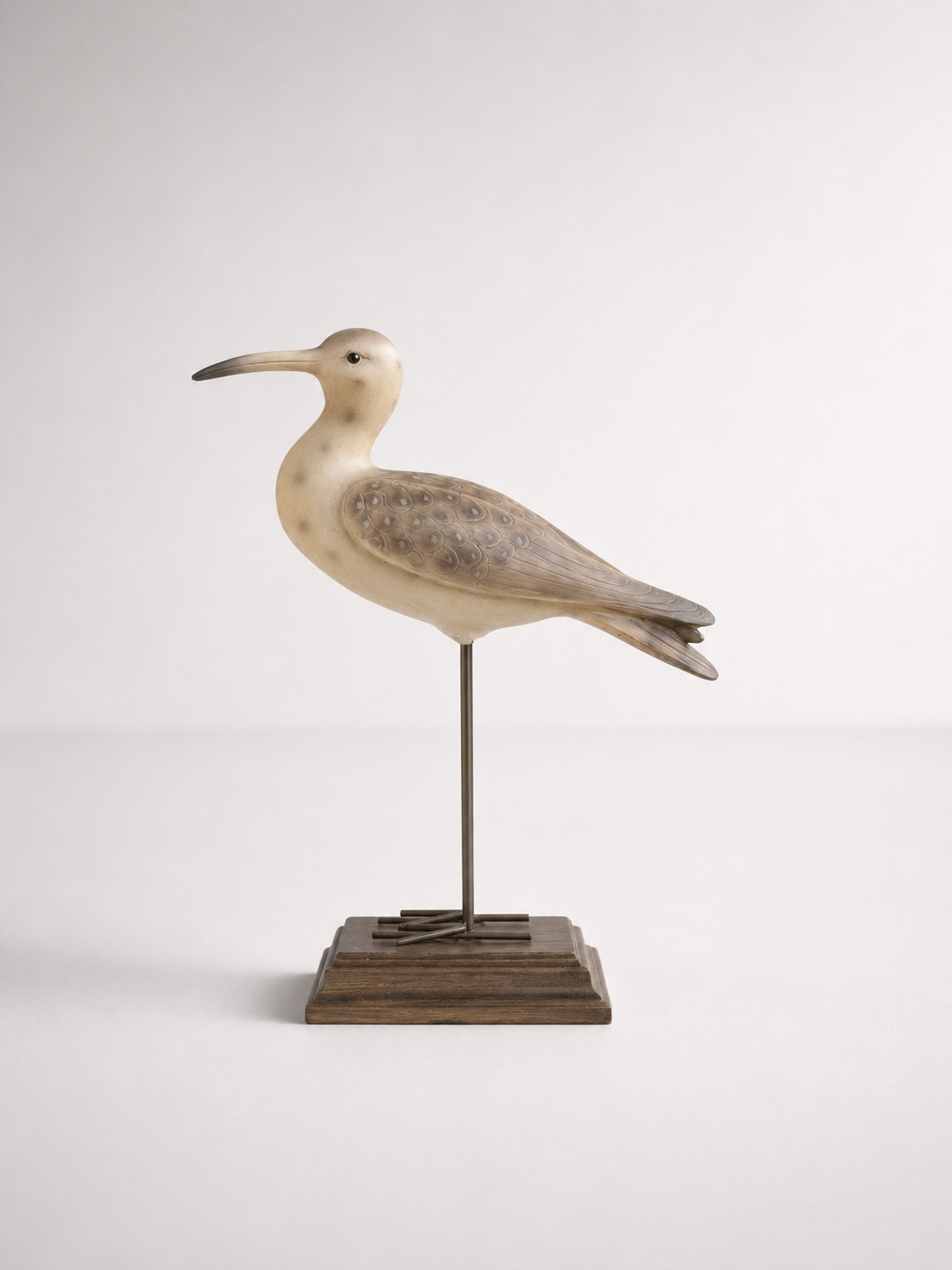Grey & White Sea Bird On Base