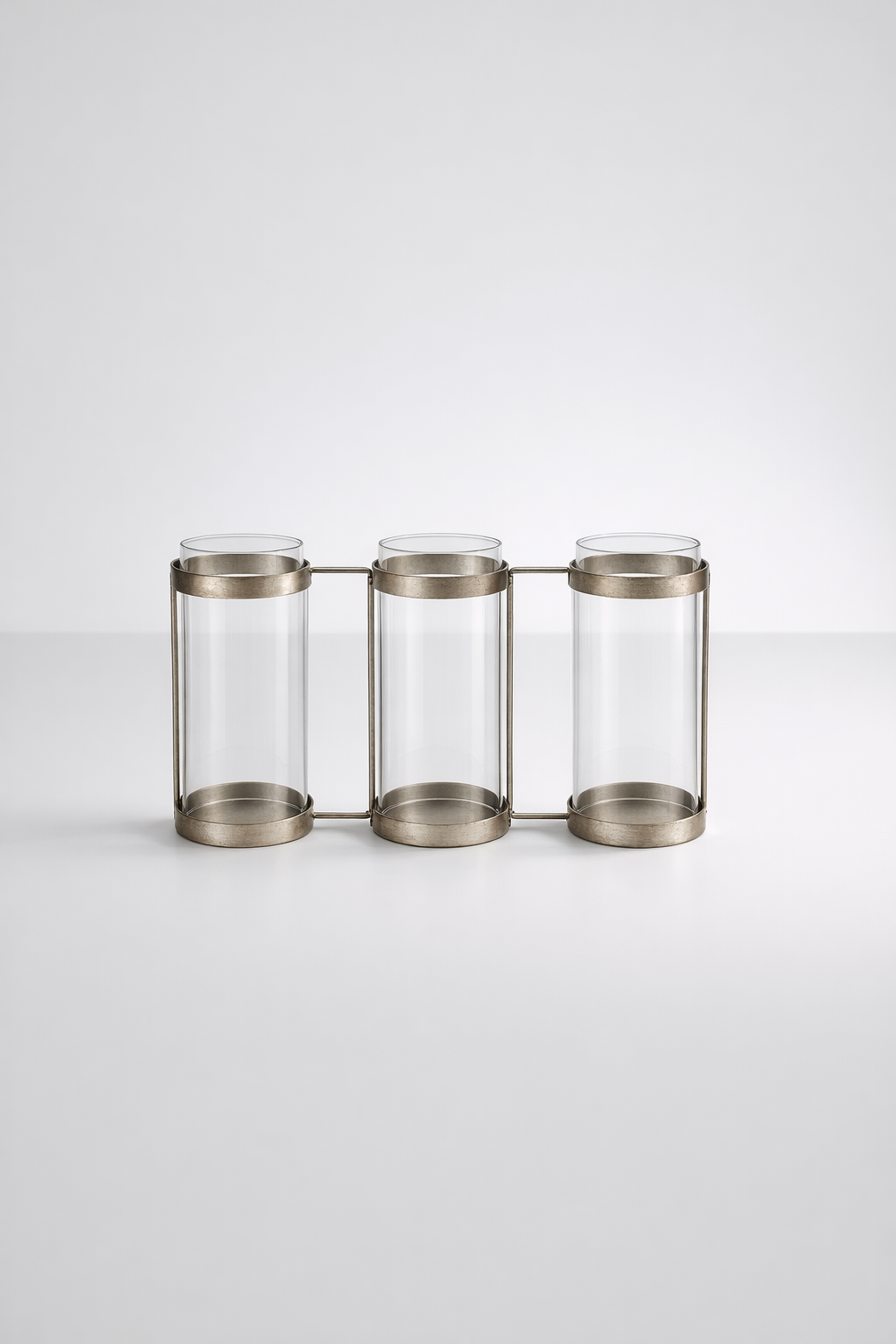 3 Joined Glass Tealight Holder