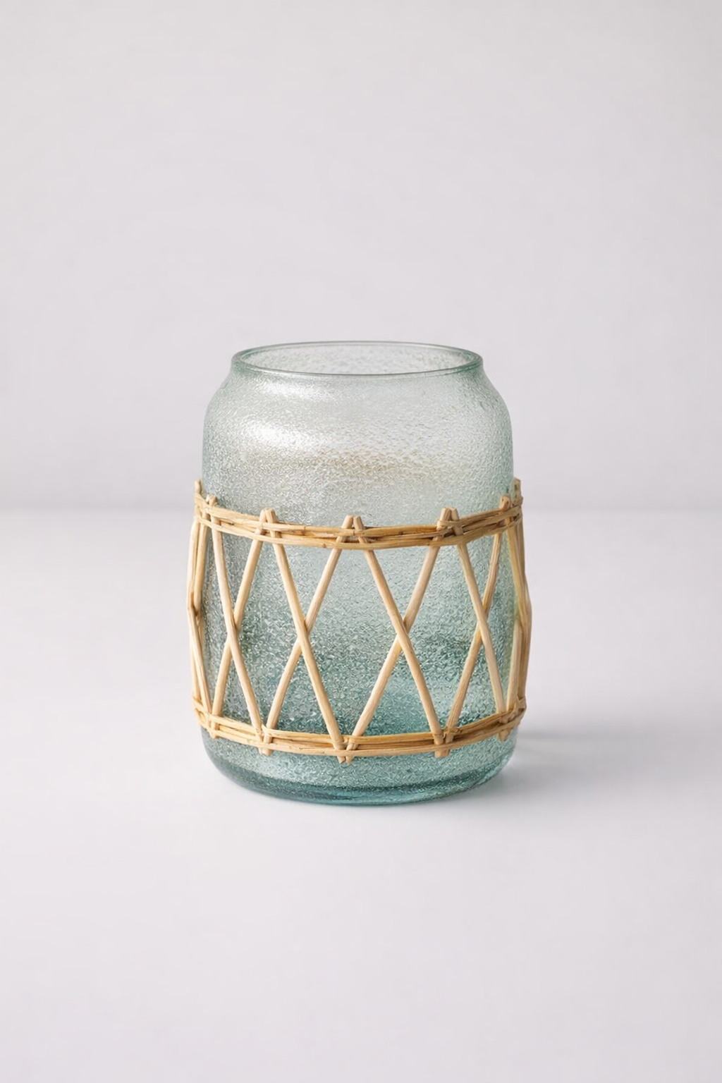 Bamboo & Frosted Glass Vase