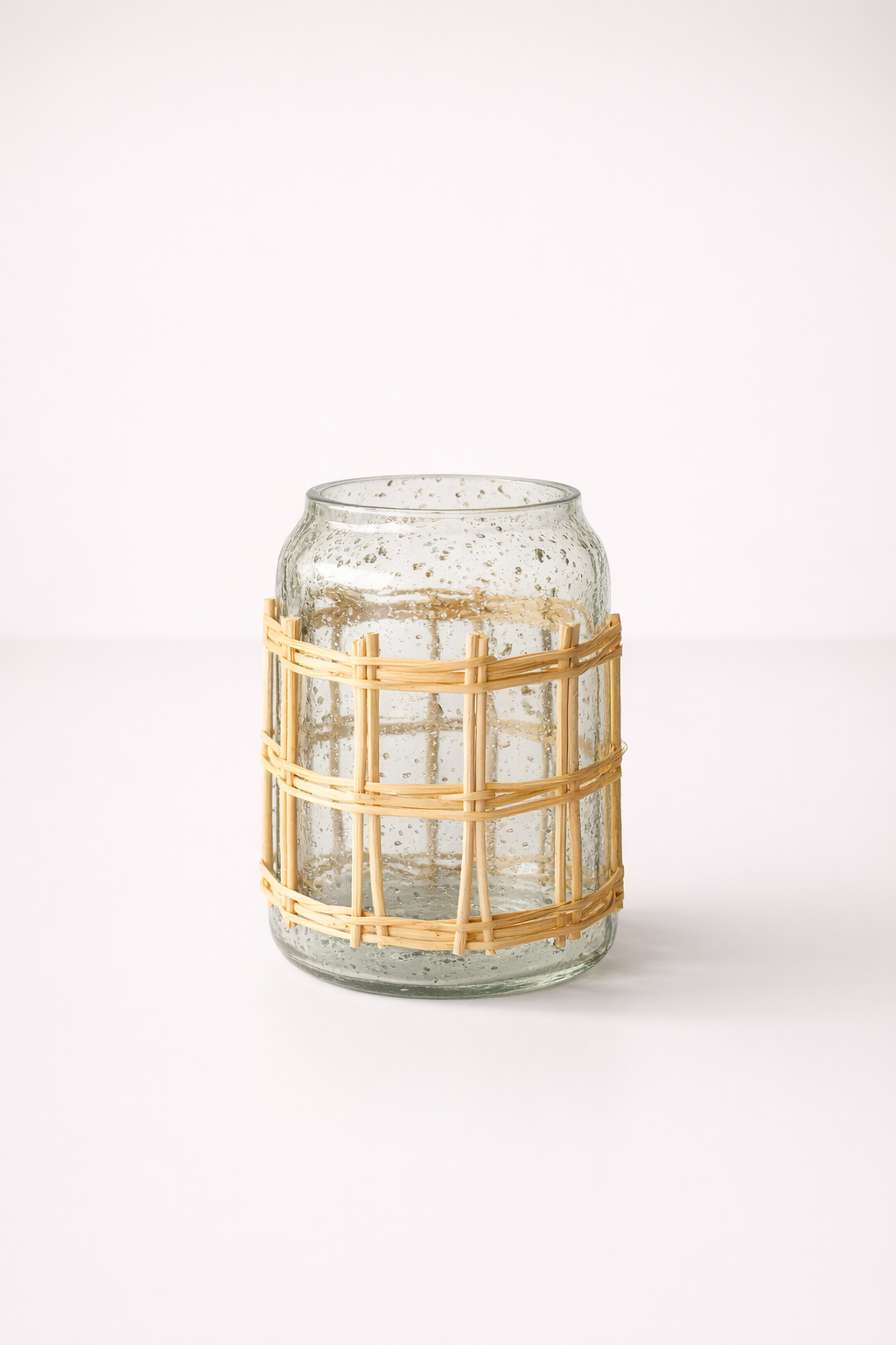 Bamboo & Clear Glass Vase