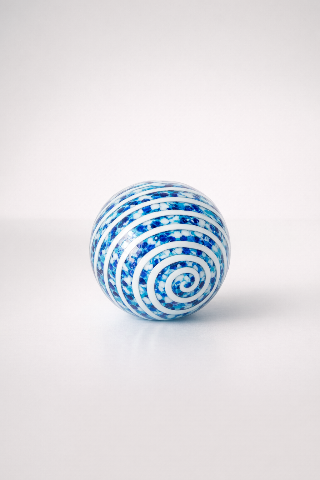 Blue & White Glass Paperweight