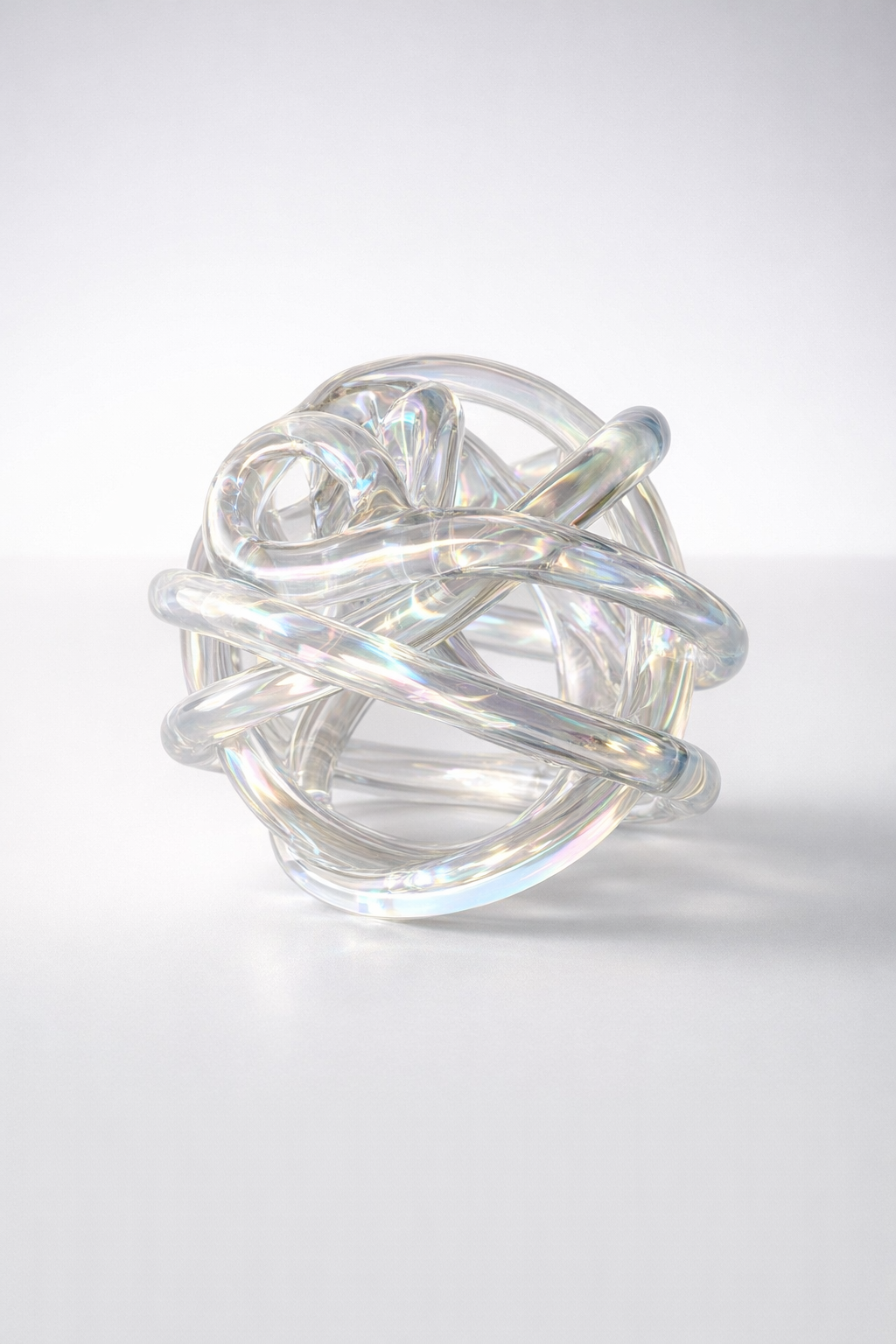 Extra Large Clear Fluorescent Glass Knot