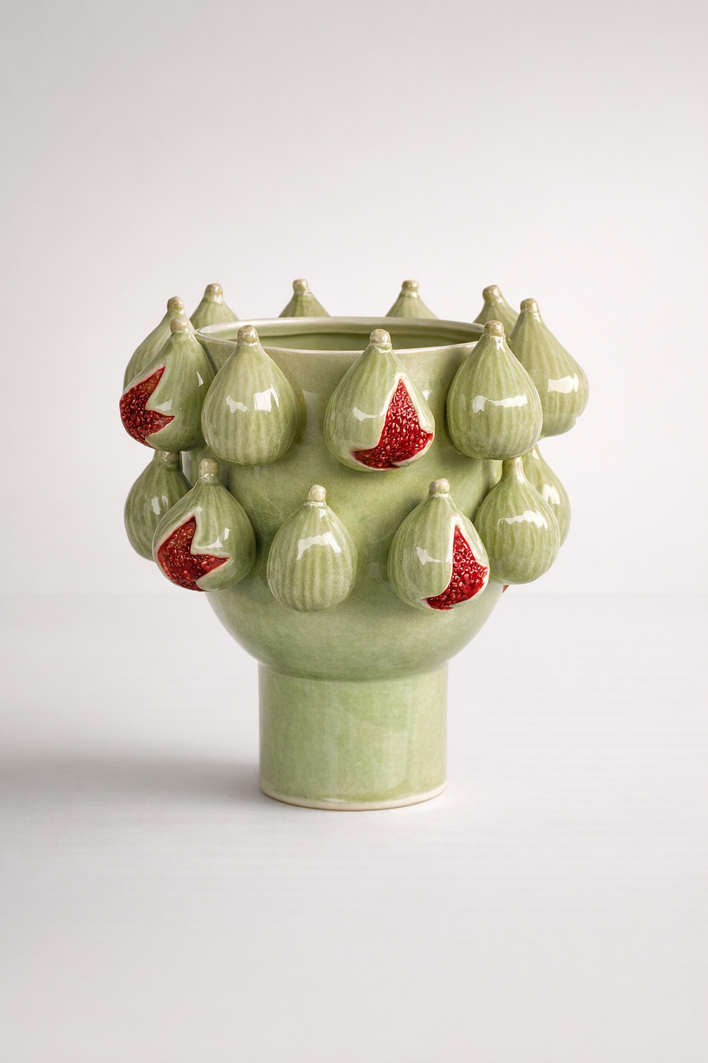 Light Green Fig Ceramic Vase