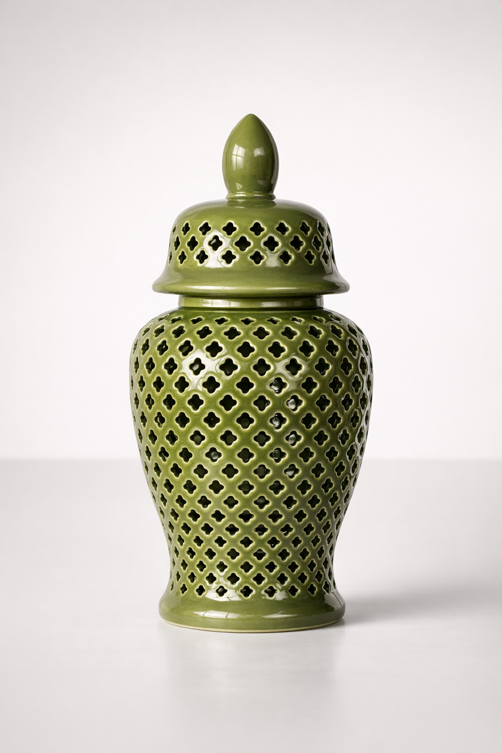 Extra Large Green Cutout Ginger Jar