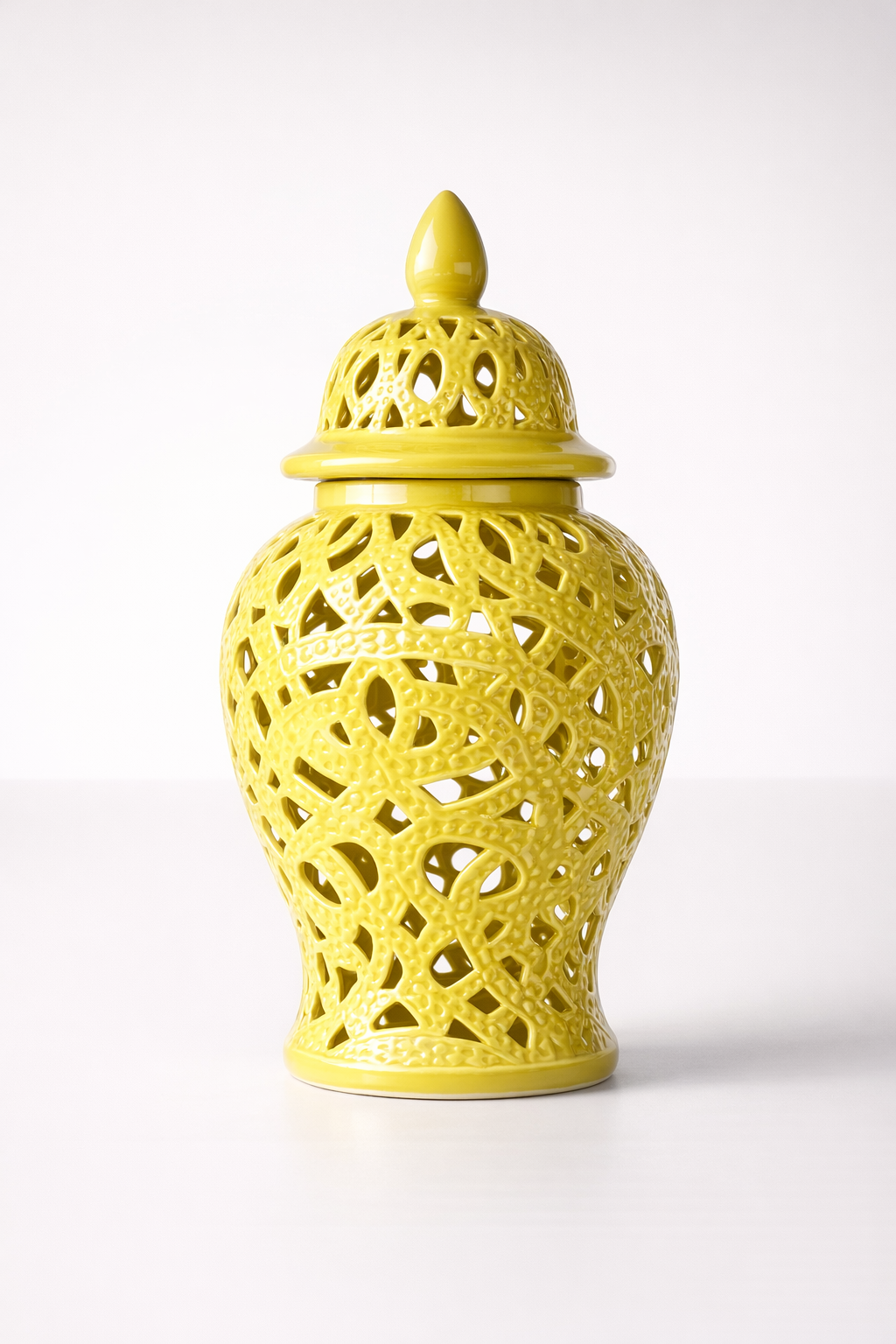 Extra Large Lime Green Cut Out Ginger Jar
