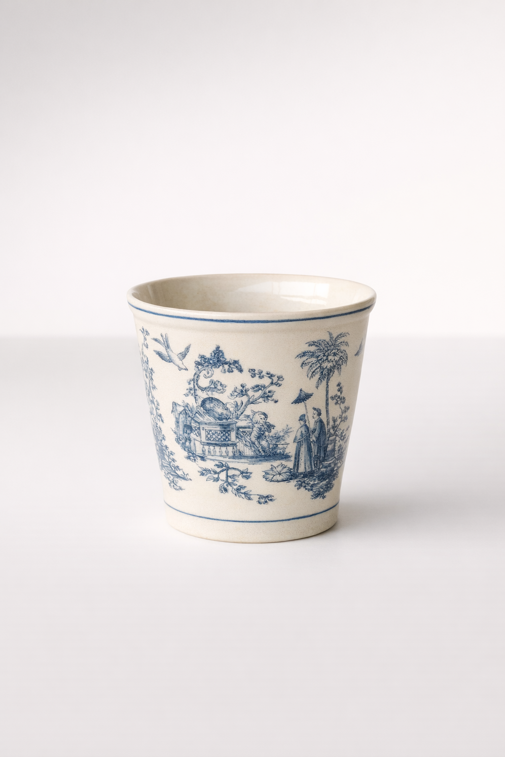 Blue Chinese Round Planter
