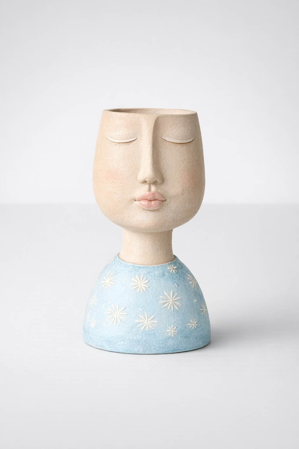 Blue Bust Flower Pot