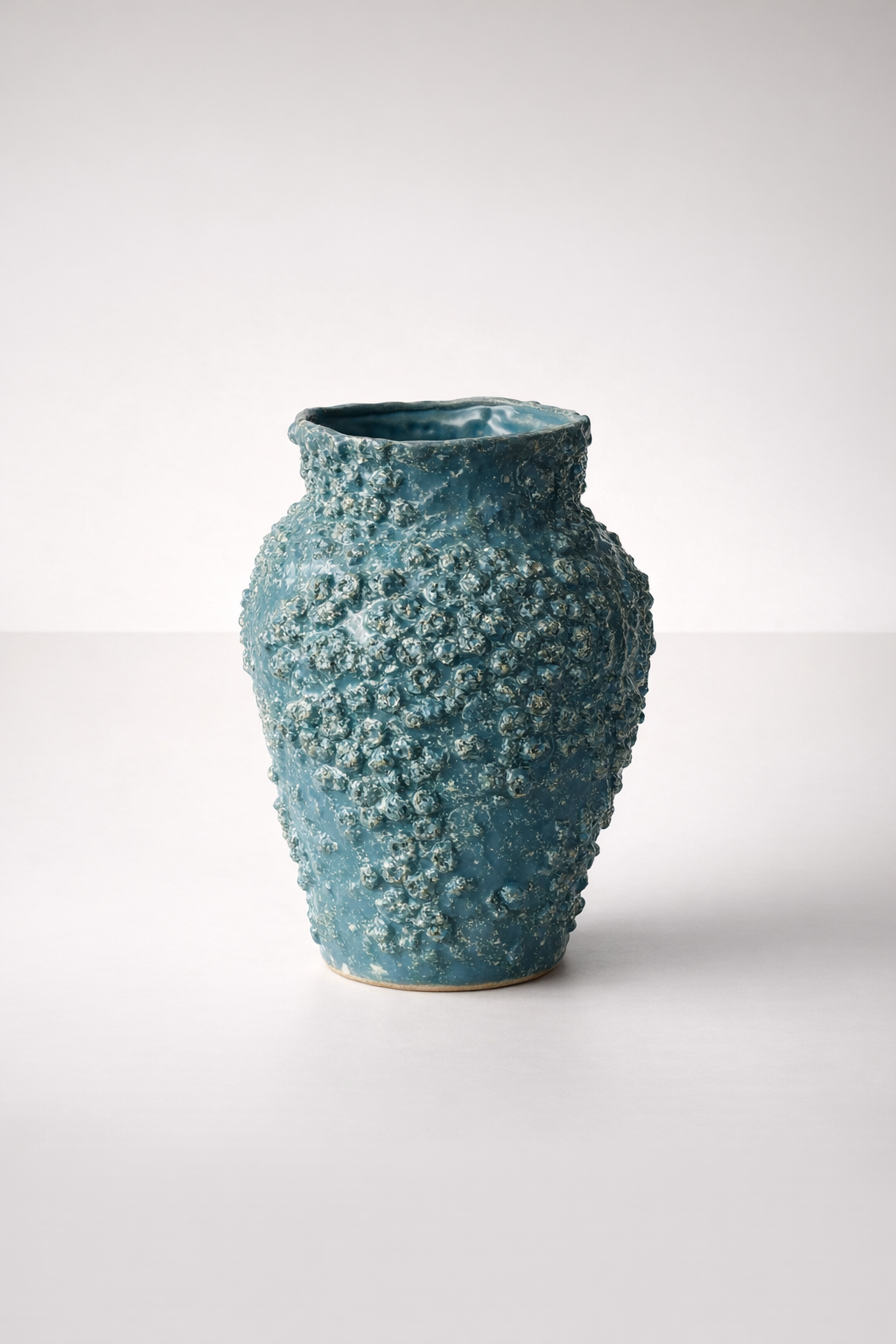 Large Blue Barnacle Ceramic Vase
