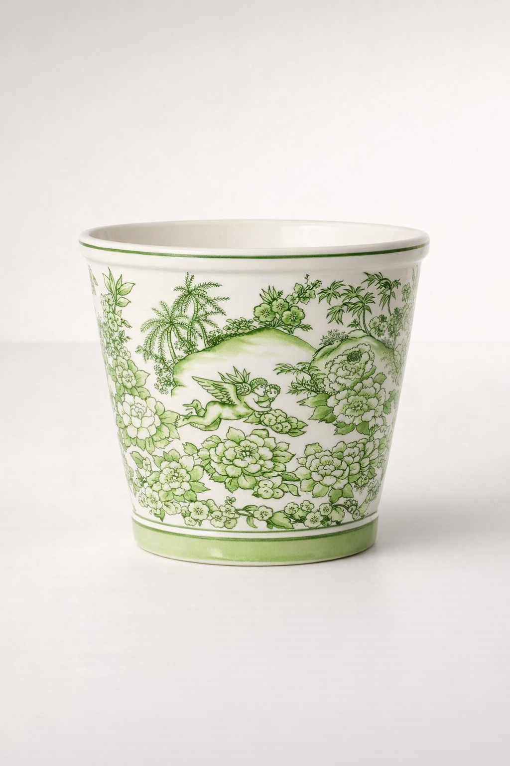 Medium Lime Green Floral Planter