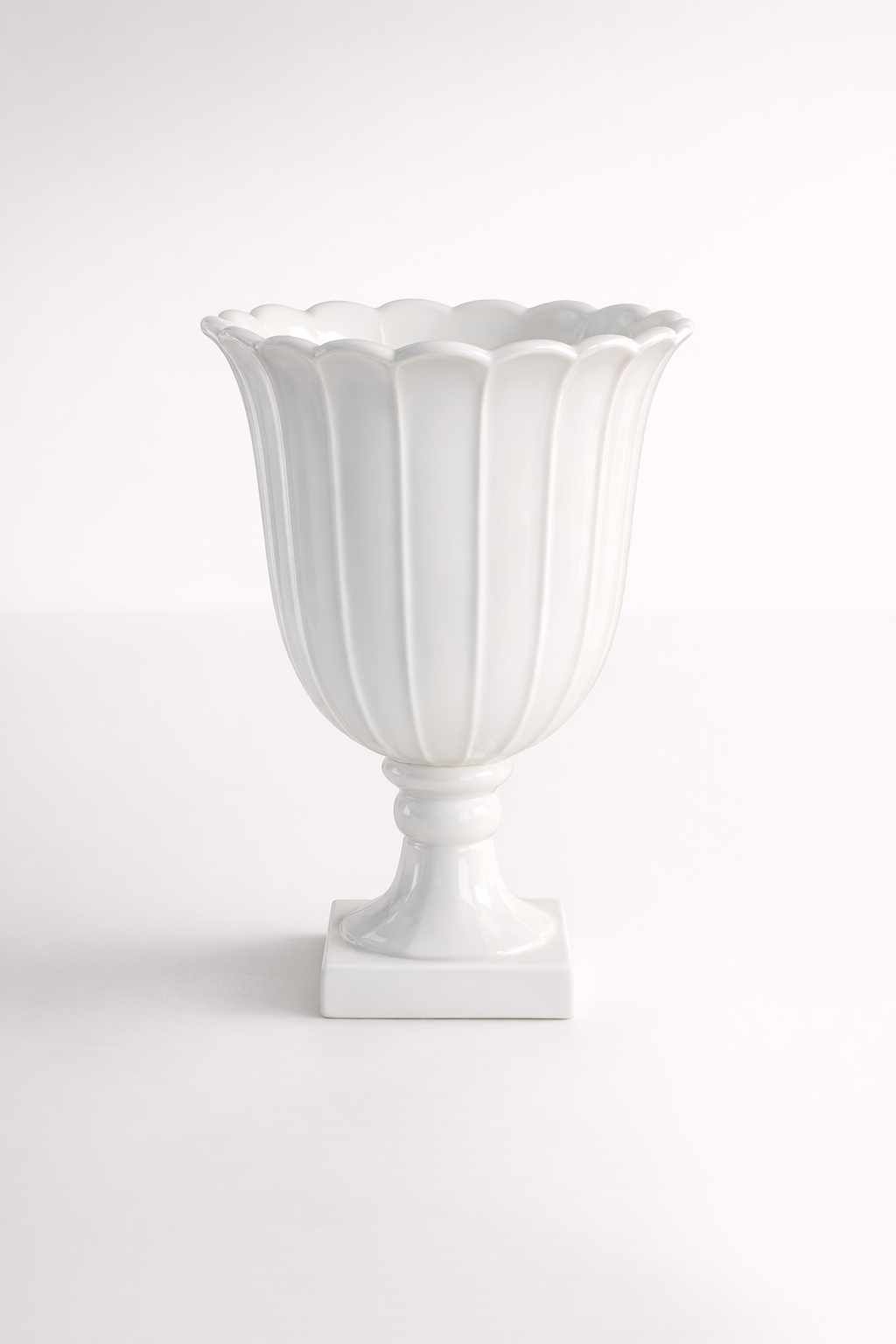 Medium White Vase Or Urn