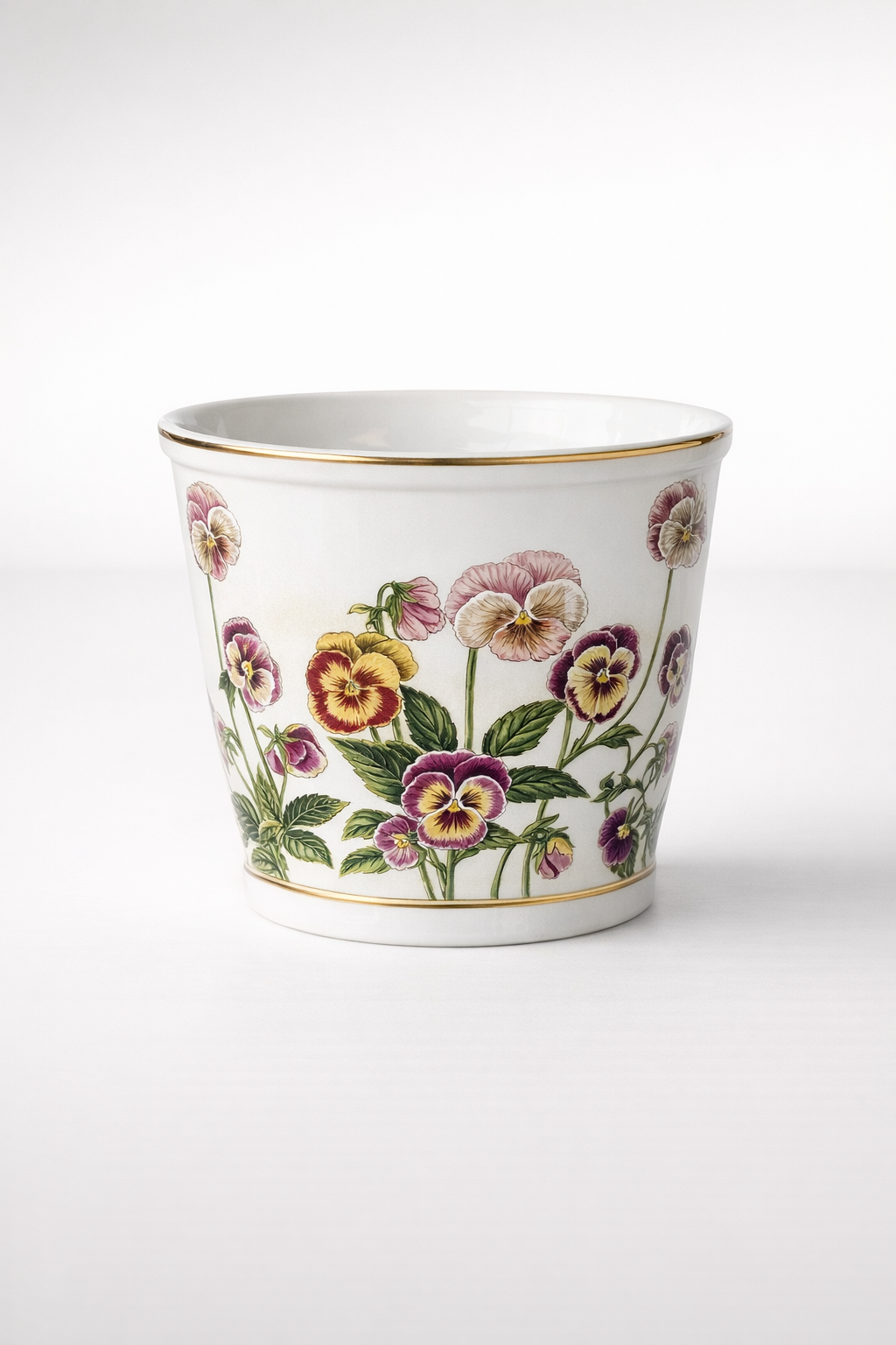 Pink Pansy Round Planter