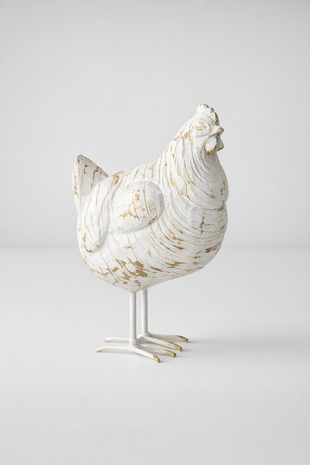 White Distressed Hen