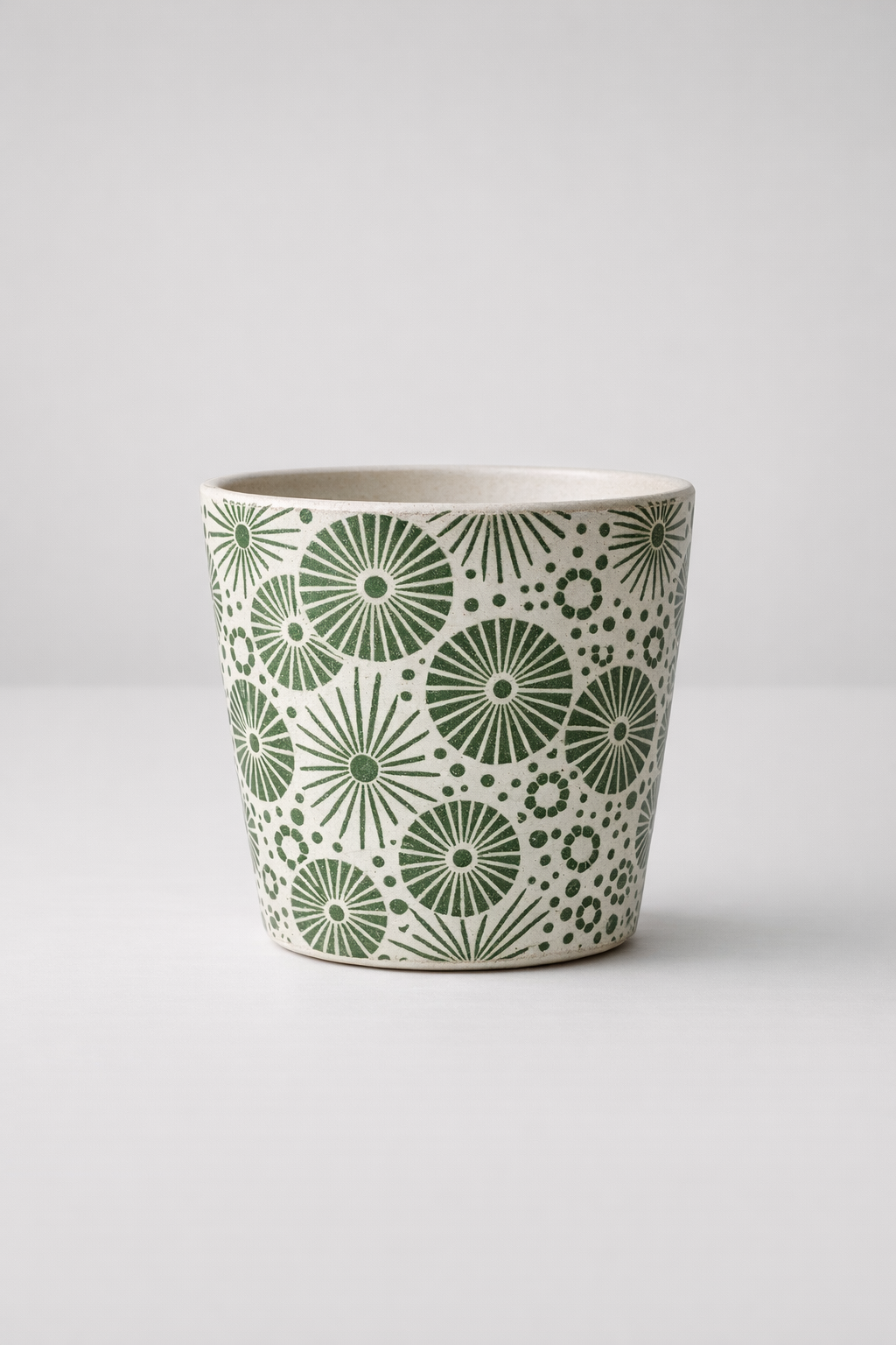Green Round Sunburst Planter