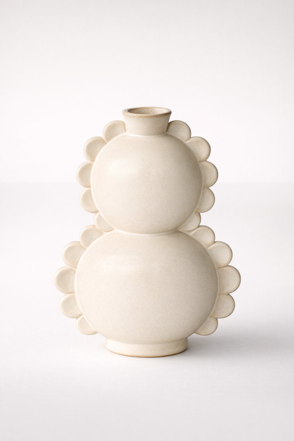 Tall Ceramic Vase Frill Edge